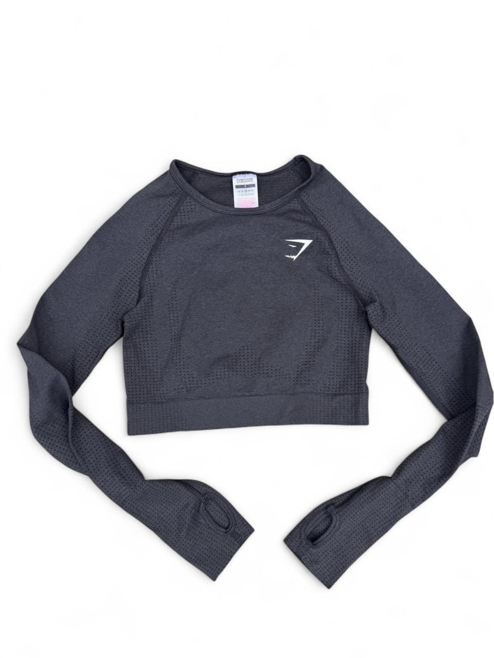 Gymshark Vital Seamless 2.0 Crop Top Black Marl Size Small